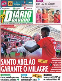 Capa do jornal Diário Gaúcho 08/12/2025