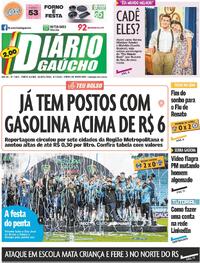 Capa do jornal Diário Gaúcho 09/07/2025