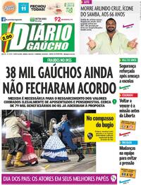 Capa do jornal Diário Gaúcho 09/08/2025