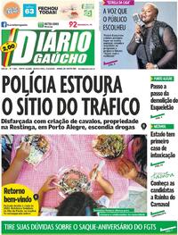Capa do jornal Diário Gaúcho 09/10/2025