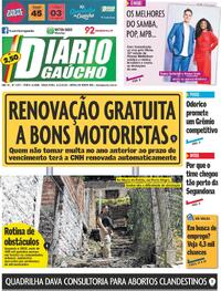 Capa do jornal Diário Gaúcho 09/12/2025