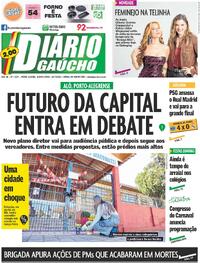 Capa do jornal Diário Gaúcho 10/07/2025