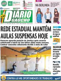 Capa do jornal Diário Gaúcho 11/02/2025