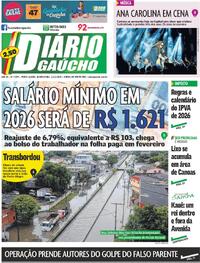 Capa do jornal Diário Gaúcho 11/12/2025