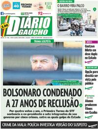 Capa do jornal Diário Gaúcho 12/09/2025