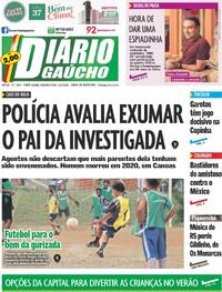 Capa do jornal Diário Gaúcho 13/01/2025