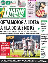 Capa do jornal Diário Gaúcho 13/02/2025