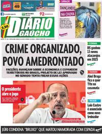 Capa do jornal Diário Gaúcho 13/12/2025