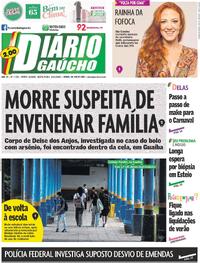 Capa do jornal Diário Gaúcho 14/02/2025