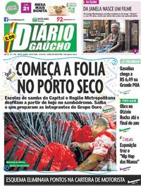 Capa do jornal Diário Gaúcho 14/03/2025
