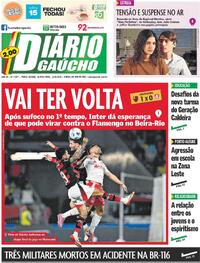 Capa do jornal Diário Gaúcho 14/08/2025