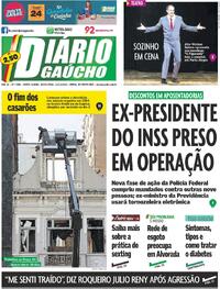 Capa do jornal Diário Gaúcho 14/11/2025