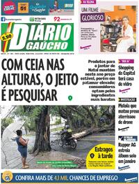 Capa do jornal Diário Gaúcho 16/12/2025