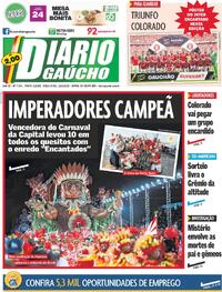 Capa do jornal Diário Gaúcho 18/03/2025