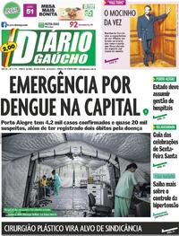 Capa do jornal Diário Gaúcho 18/04/2025