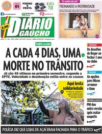 Capa do jornal Diário Gaúcho 18/07/2025