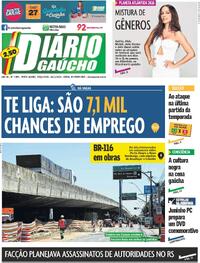Capa do jornal Diário Gaúcho 18/11/2025