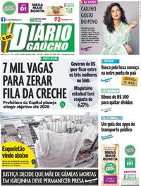 Capa do jornal Diário Gaúcho 19/02/2025
