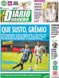 Capa do jornal Diário Gaúcho 20/02/2025