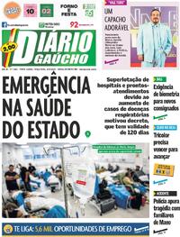 Capa do jornal Diário Gaúcho 20/05/2025