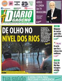 Capa do jornal Diário Gaúcho 20/06/2025
