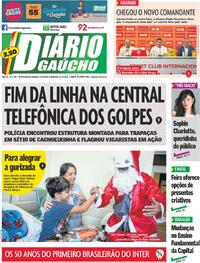 Capa do jornal Diário Gaúcho 20/12/2025