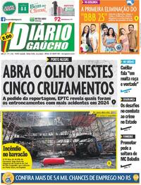 Capa do jornal Diário Gaúcho 21/01/2025