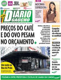 Capa do jornal Diário Gaúcho 21/02/2025