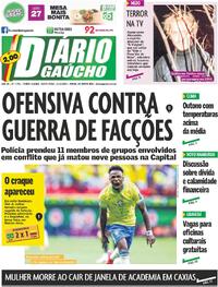 Capa do jornal Diário Gaúcho 21/03/2025