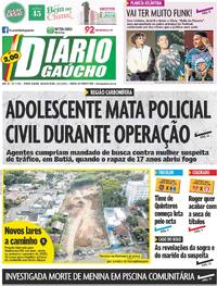 Capa do jornal Diário Gaúcho 22/01/2025