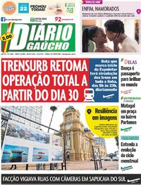 Capa do jornal Diário Gaúcho 22/08/2025