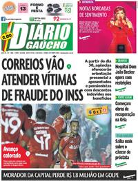Capa do jornal Diário Gaúcho 23/05/2025