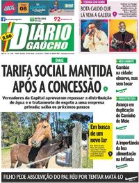 Capa do jornal Diário Gaúcho 24/10/2025