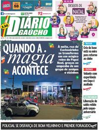 Capa do jornal Diário Gaúcho 24/12/2025