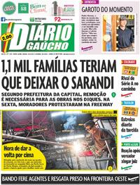 Capa do jornal Diário Gaúcho 25/01/2025