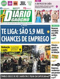 Capa do jornal Diário Gaúcho 25/03/2025