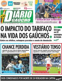 Capa do jornal Diário Gaúcho 25/08/2025