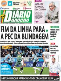 Capa do jornal Diário Gaúcho 25/09/2025