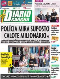 Capa do jornal Diário Gaúcho 25/10/2025