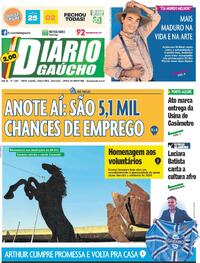 Capa do jornal Diário Gaúcho 26/08/2025