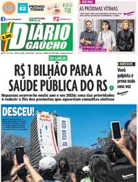 Capa do jornal Diário Gaúcho 26/09/2025