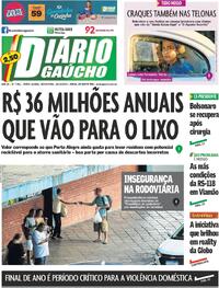 Capa do jornal Diário Gaúcho 26/12/2025