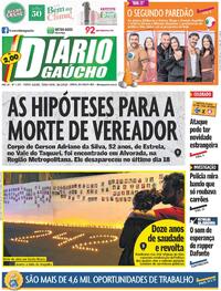 Capa do jornal Diário Gaúcho 28/01/2025