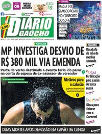 Capa do jornal Diário Gaúcho 28/02/2025