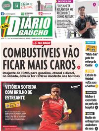Capa do jornal Diário Gaúcho 29/01/2025