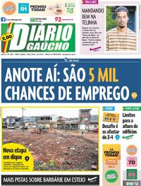 Capa do jornal Diário Gaúcho 29/07/2025