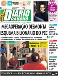 Capa do jornal Diário Gaúcho 29/08/2025