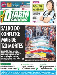Capa do jornal Diário Gaúcho 30/10/2025