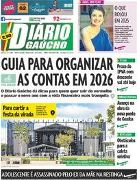 Capa do jornal Diário Gaúcho 30/12/2025