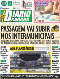 Capa do jornal Diário Gaúcho 31/01/2025